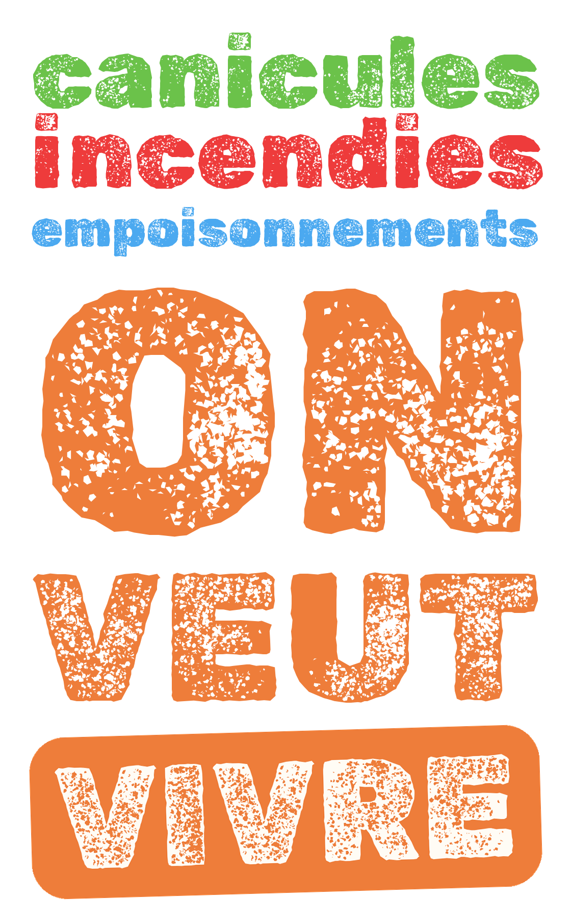 Empilé — orange, sur fond sombre